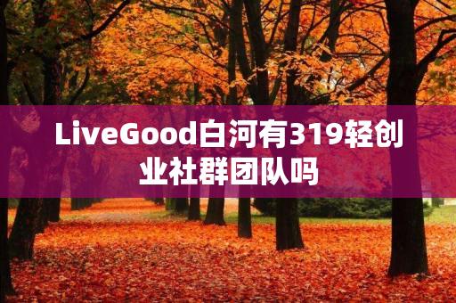 LiveGood白河有319轻创业社群团队吗