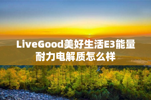 LiveGood美好生活E3能量耐力电解质怎么样